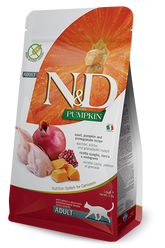 N&D Pumpkin Tahılsız Bıldırcınlı ve Narlı Yetişkin Kedi Kuru Maması 1,5 kg